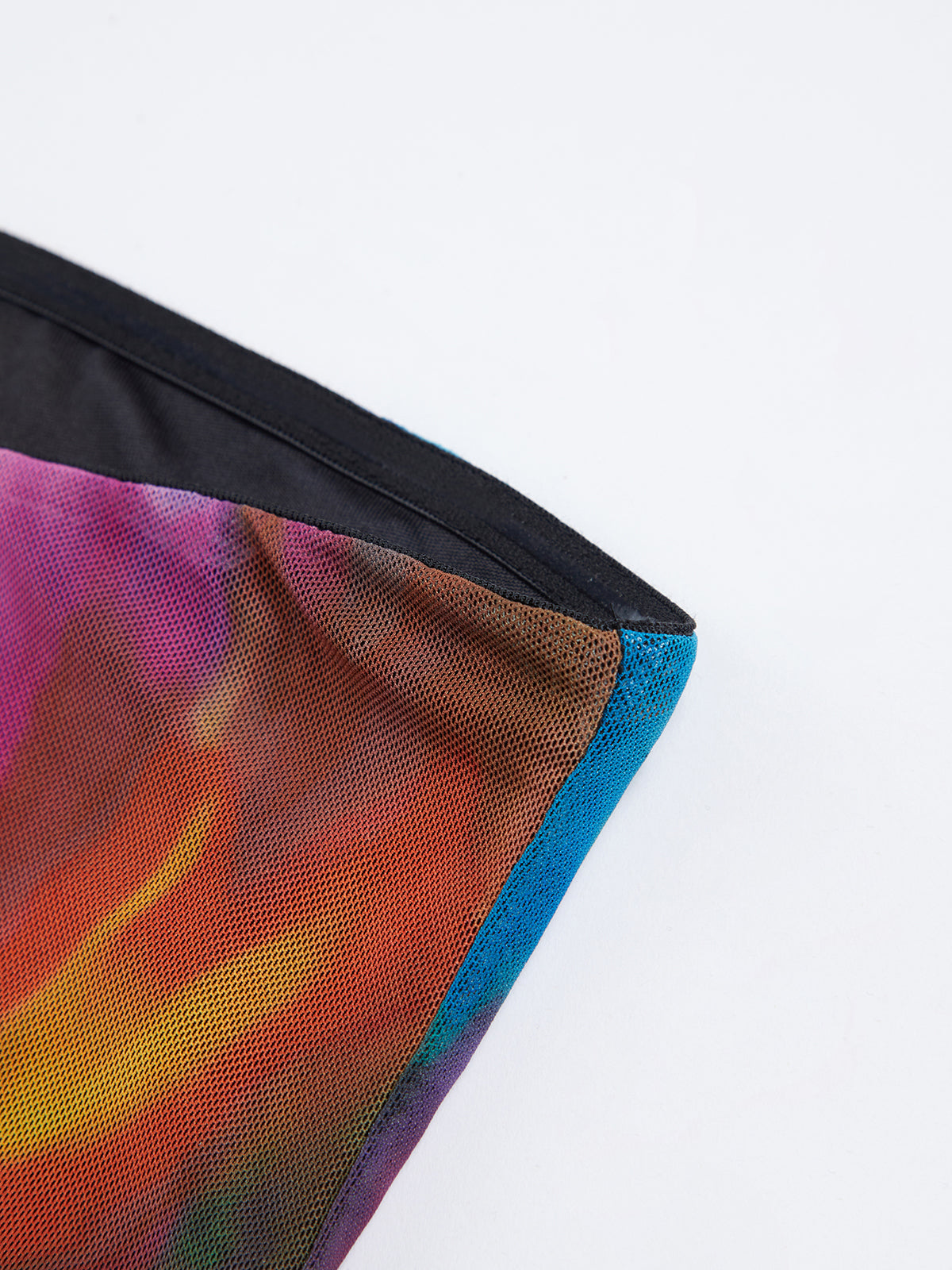 Tül Baskılı File Askısız Tüp Midi Elbise