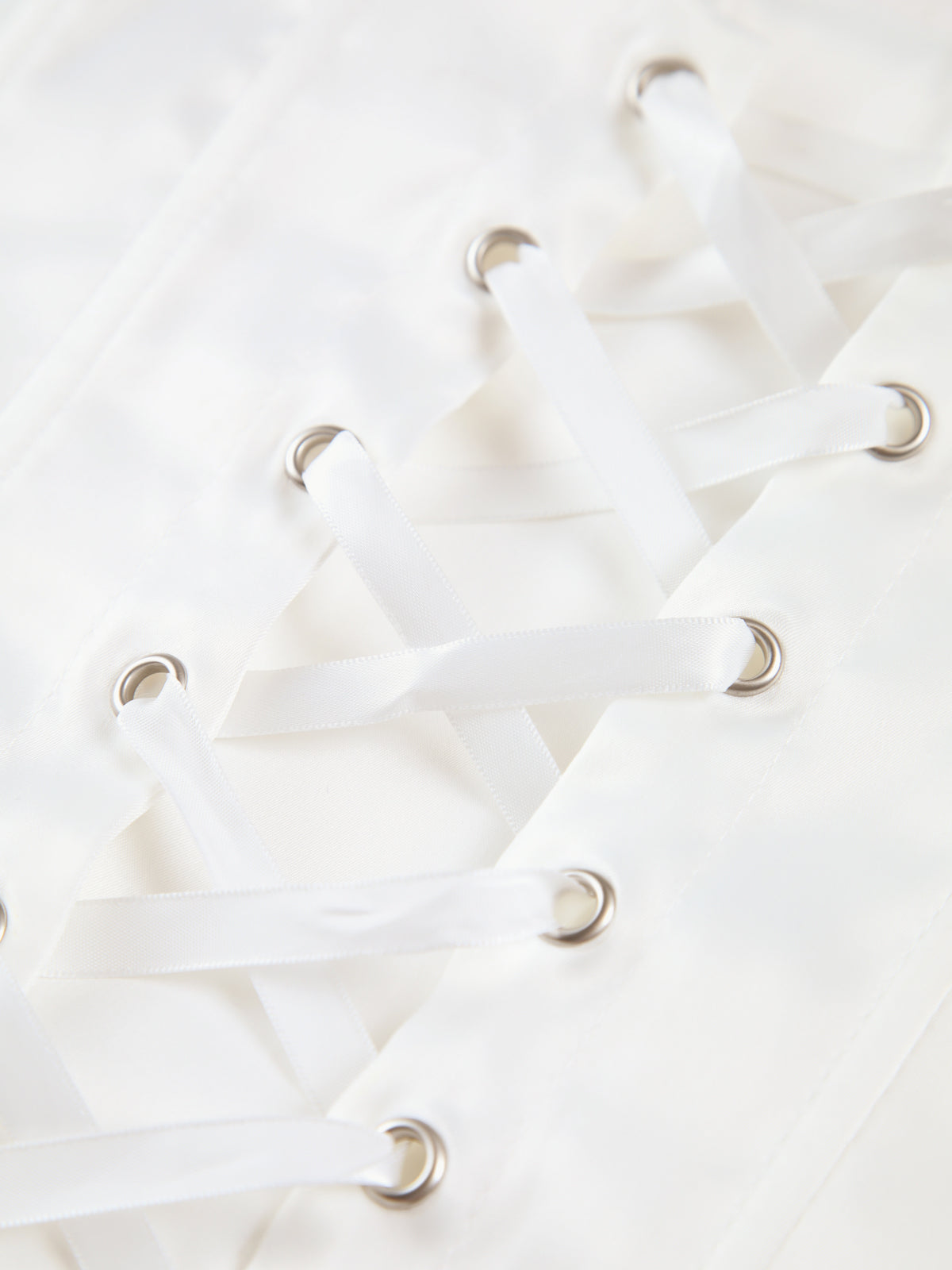 Fildişi Parıltılı Bağcıklı Korse Üst