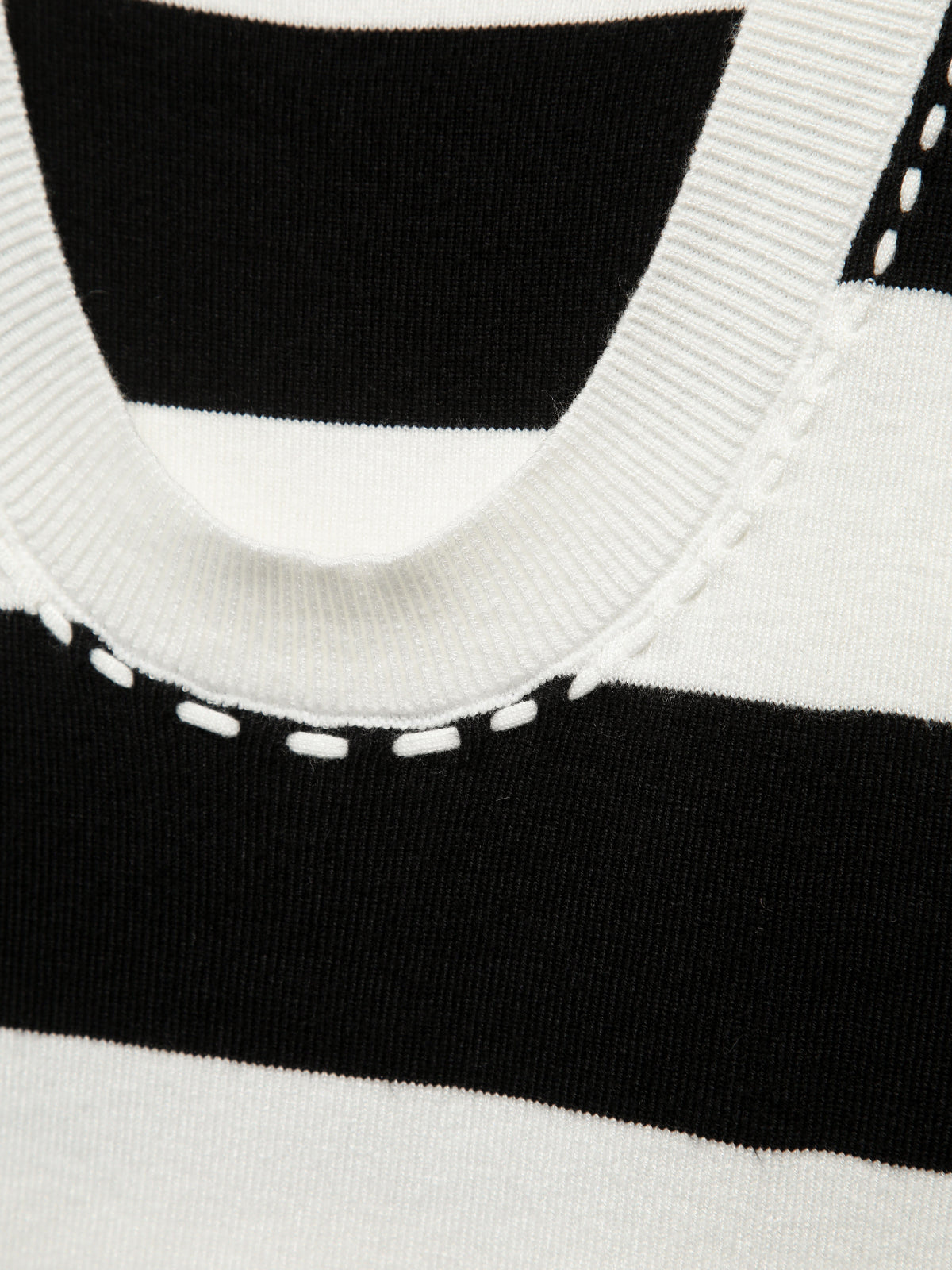 Kontrast Dikişli Çizgili Atlet