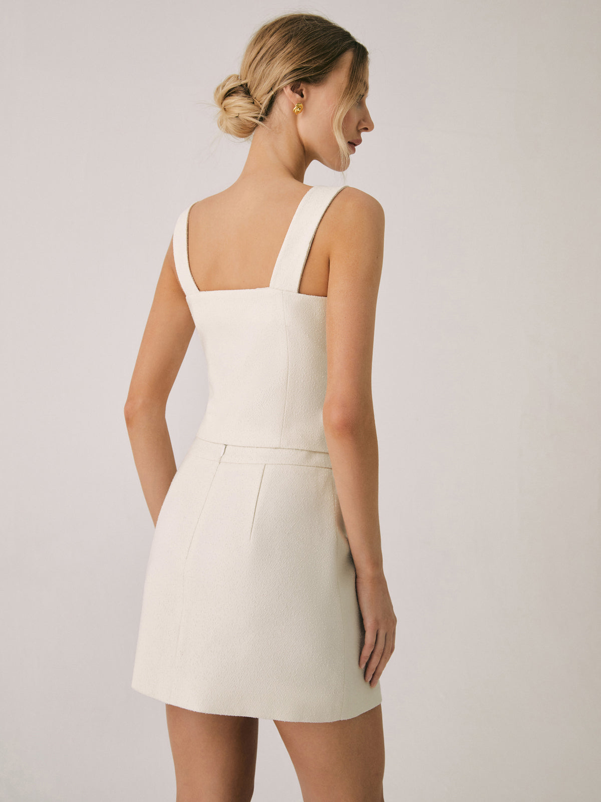 Zarif İnci Tokalı Mini Etek