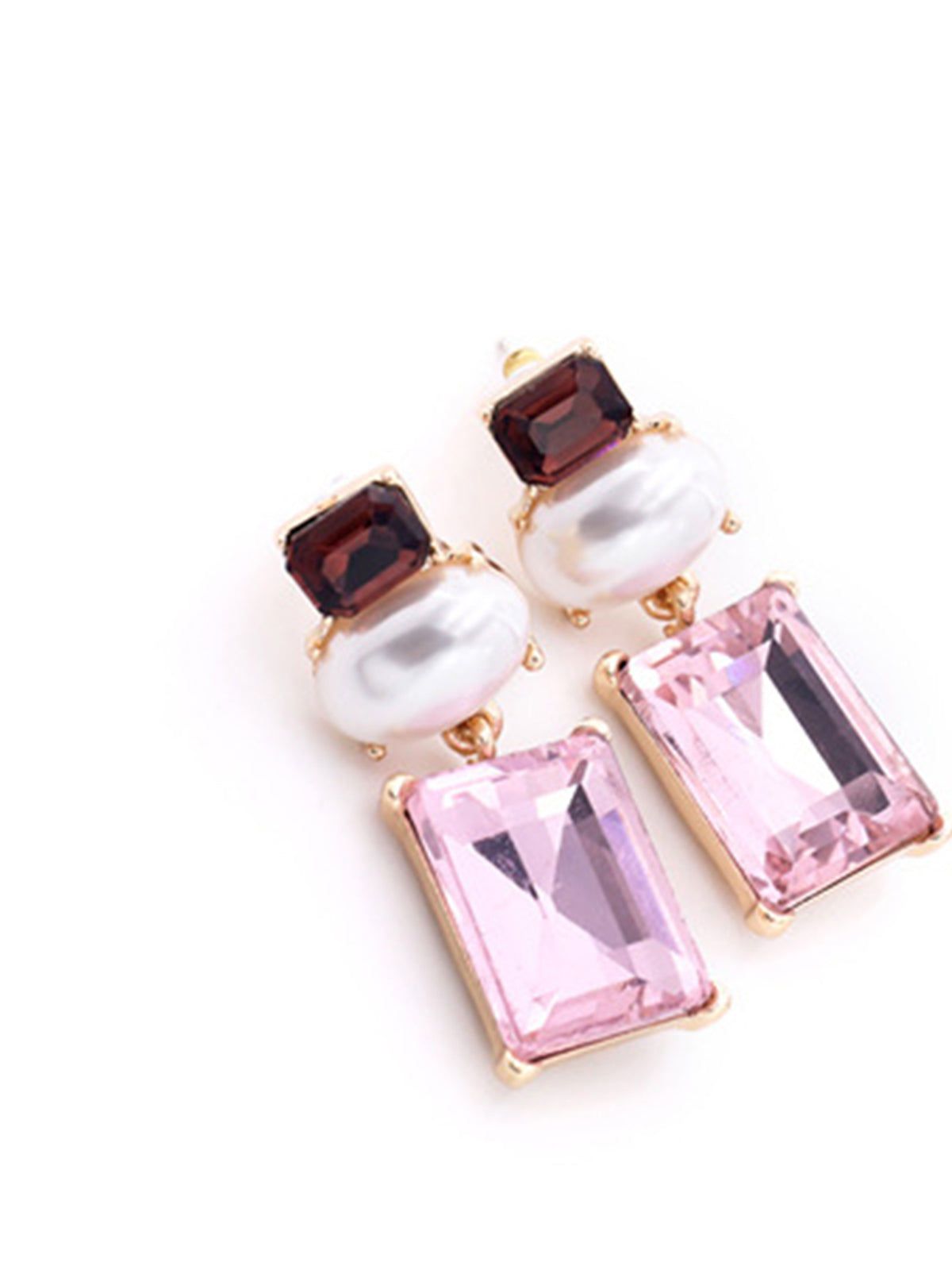 Geometrik Yapay Elmas Damla Küpeler