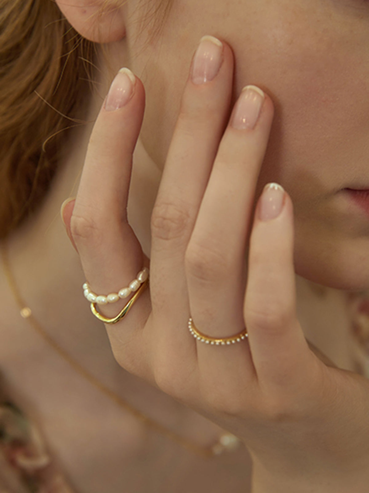 Çift Katmanlı İnci Yüzük