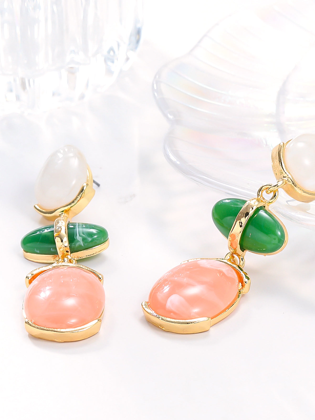 Renkli Yapay Elmas Kolye Küpeler