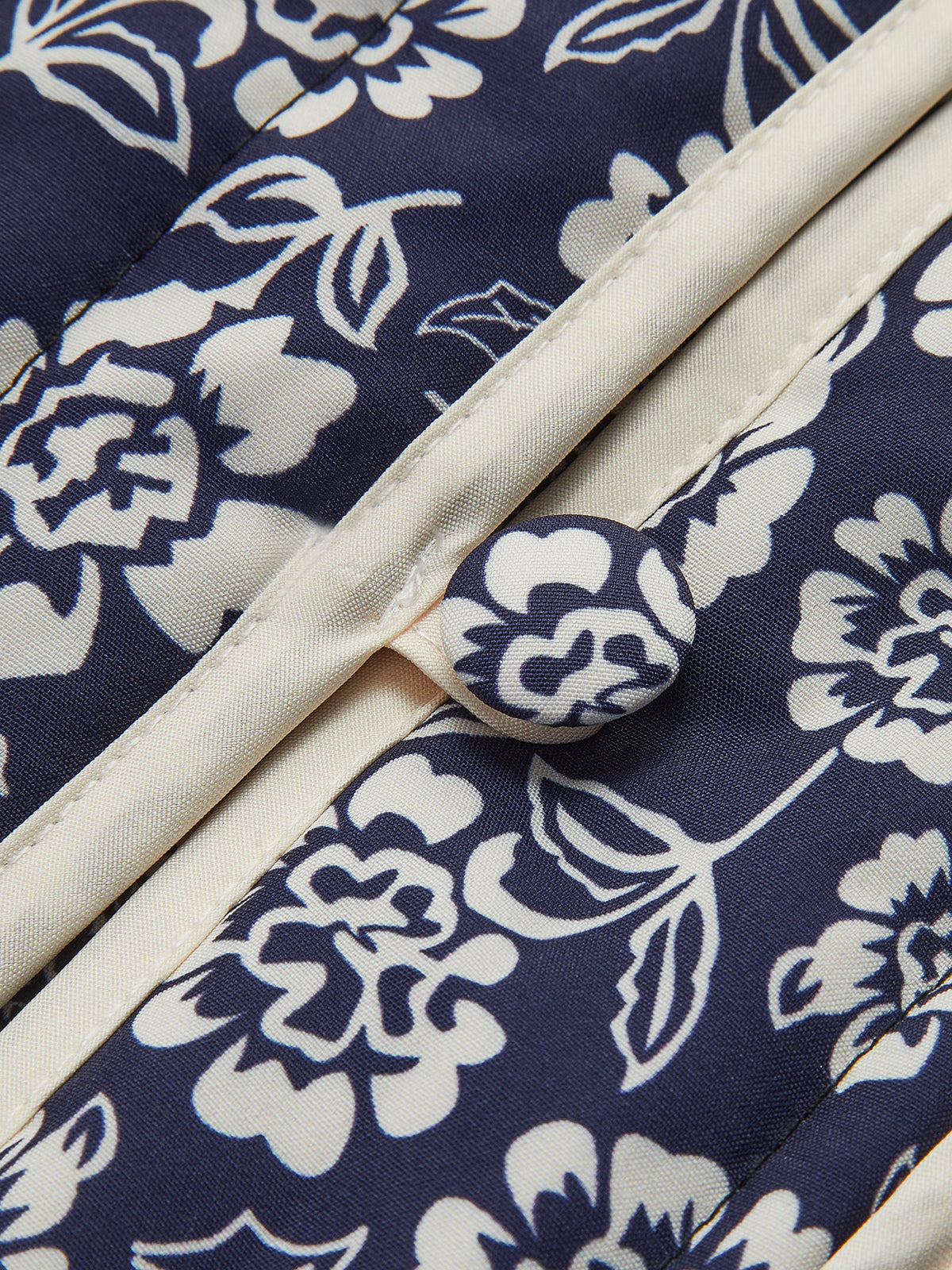 Çiçek Baskılı Cepli Kışlık Mont