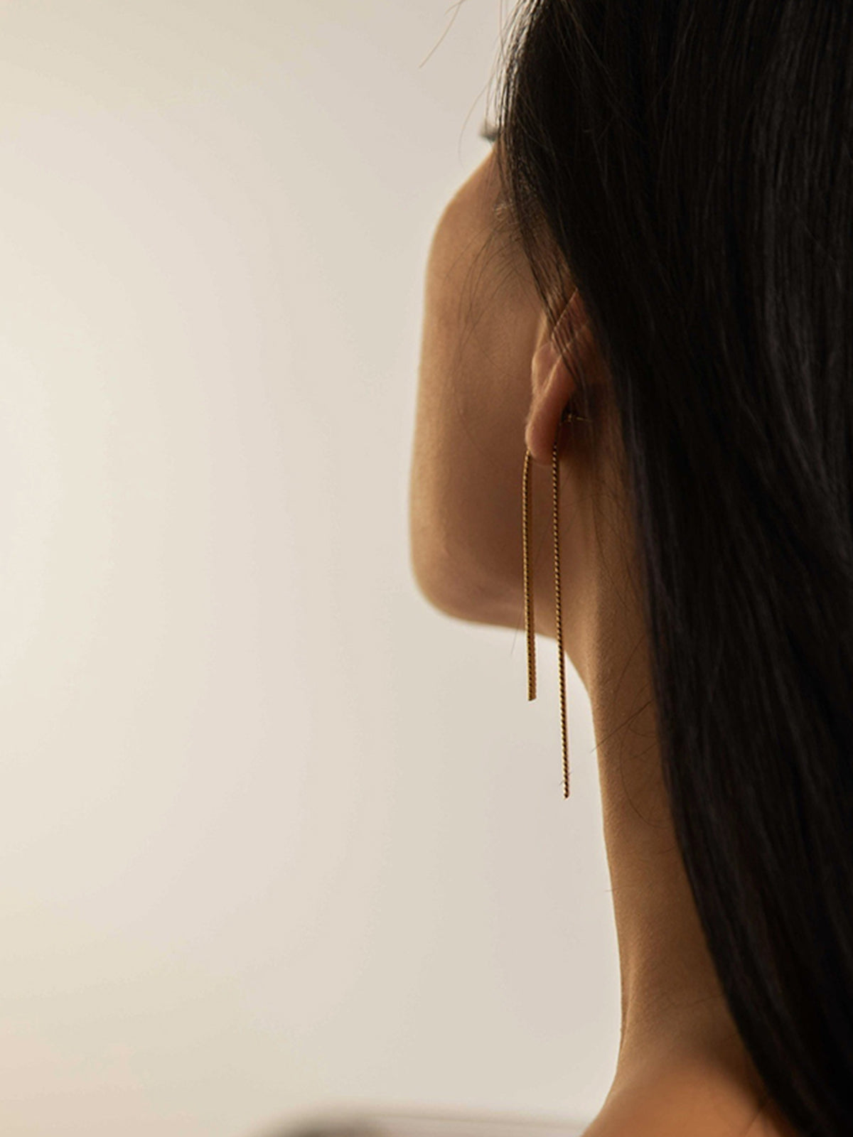 Altın Yılan Zincir Püskül Küpeler