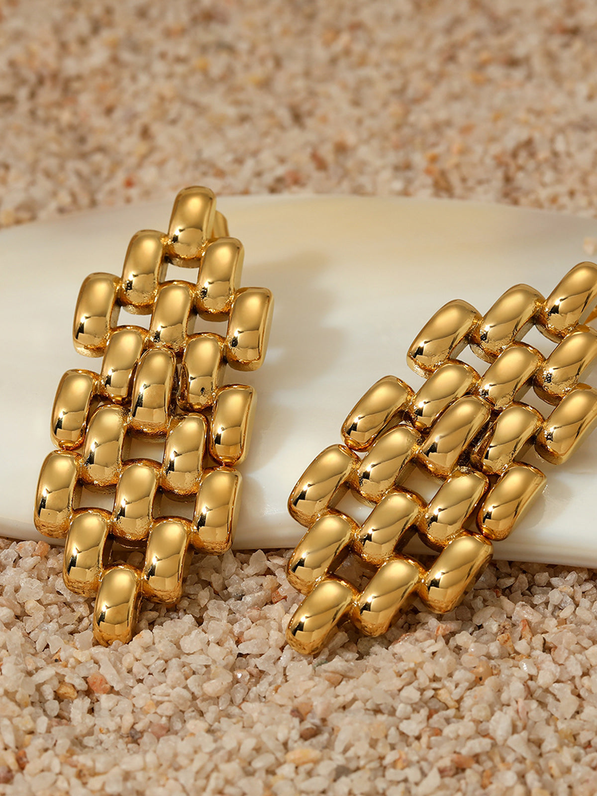 İçi Boş Boncuklu Zincir Kolye Küpeler