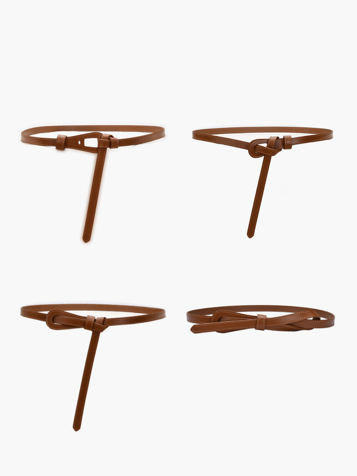 Deri Düğümlü İnce Kemer