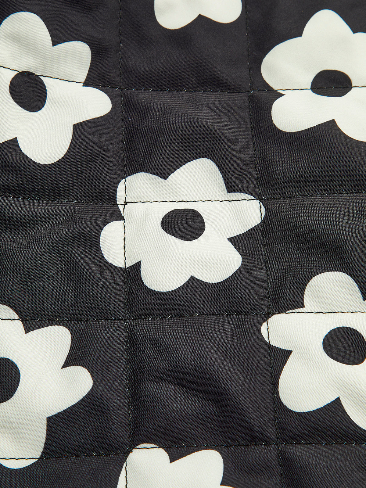 Çiçek Baskılı Bağcıklı Kışlık Mont