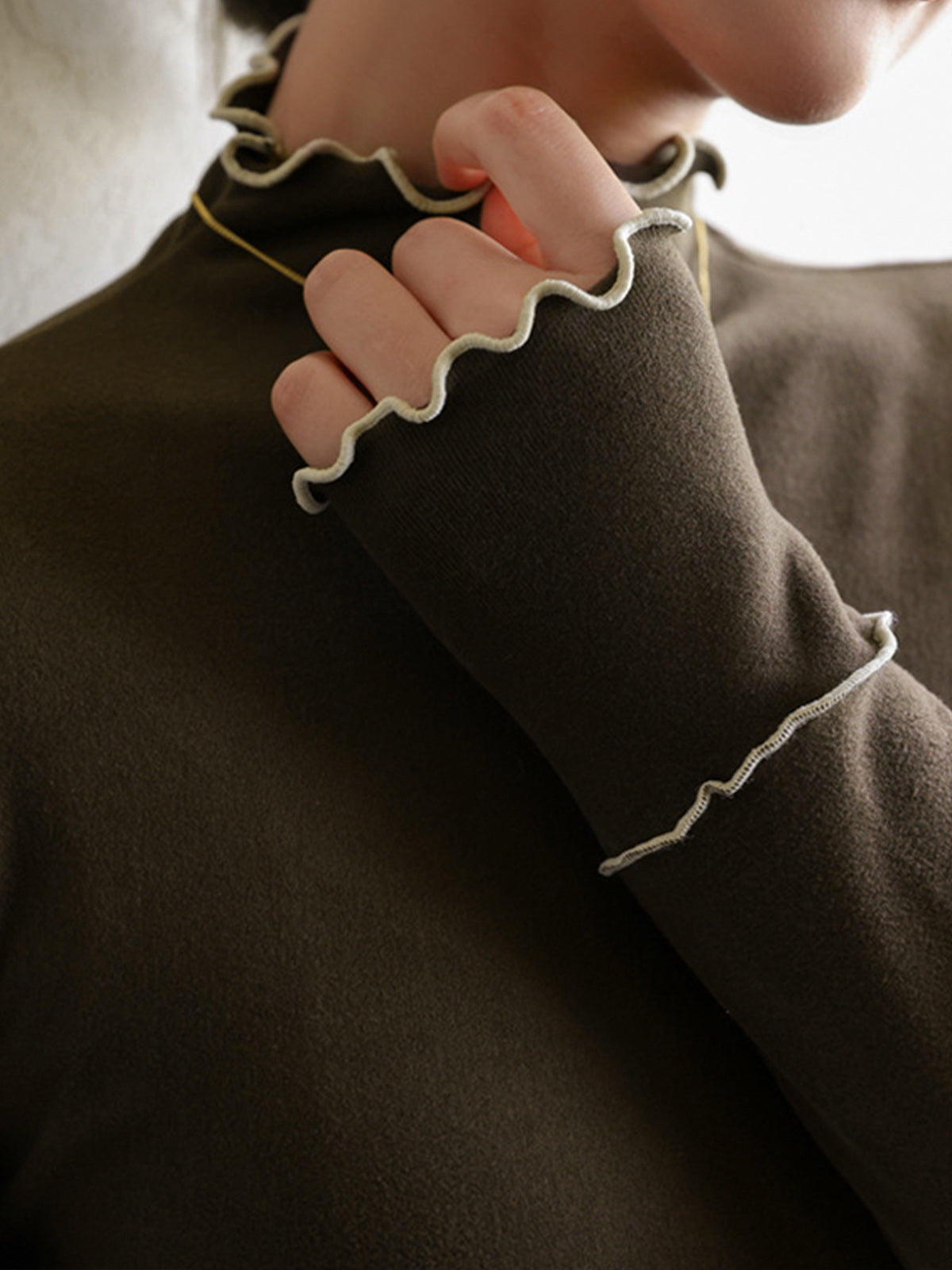 Dalgalı Kesim Jersey Slim Tişört