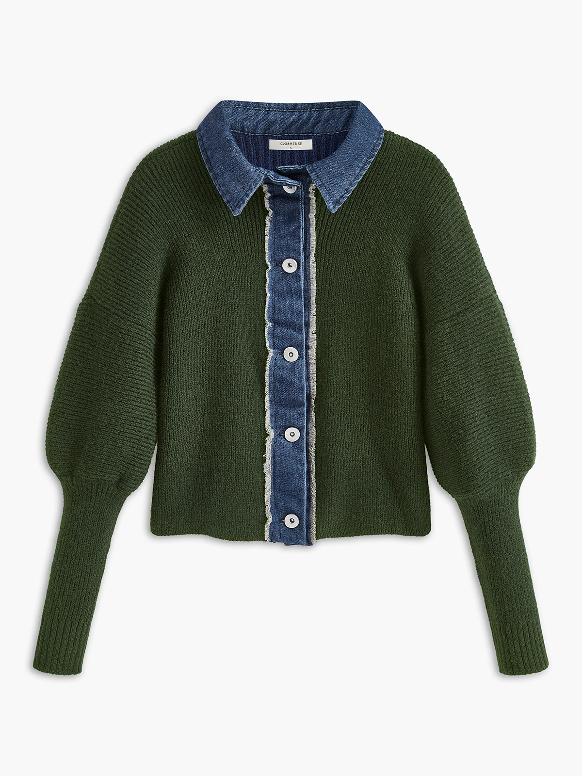 Panel Göğüslü Esnek Yaka Örgü Üst