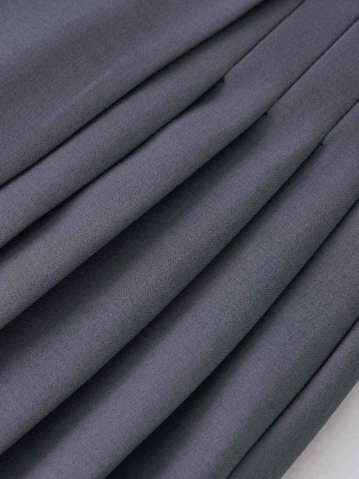 Düğmeli Fermuarlı Pileli Takım Elbise Eteği