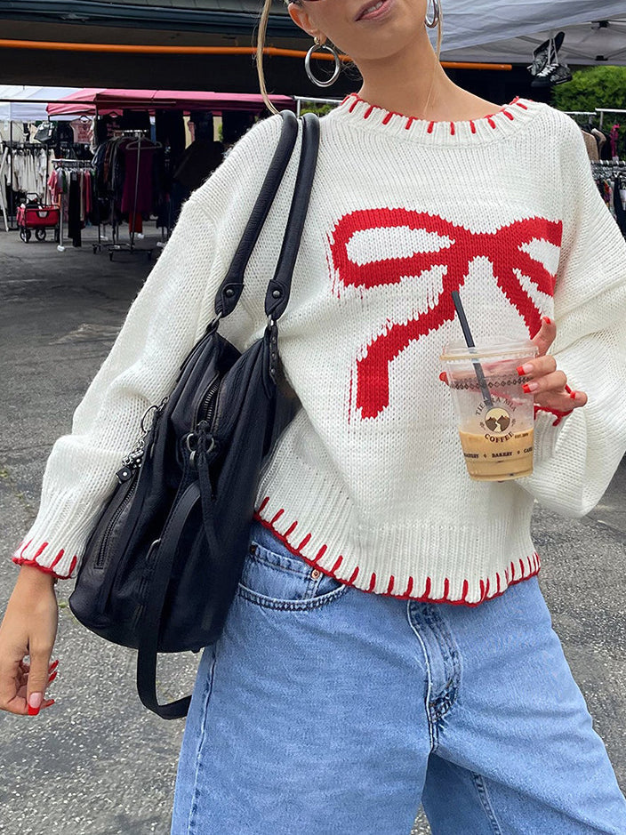 Kontrast Bağlamalı Fiyonklu Kazak