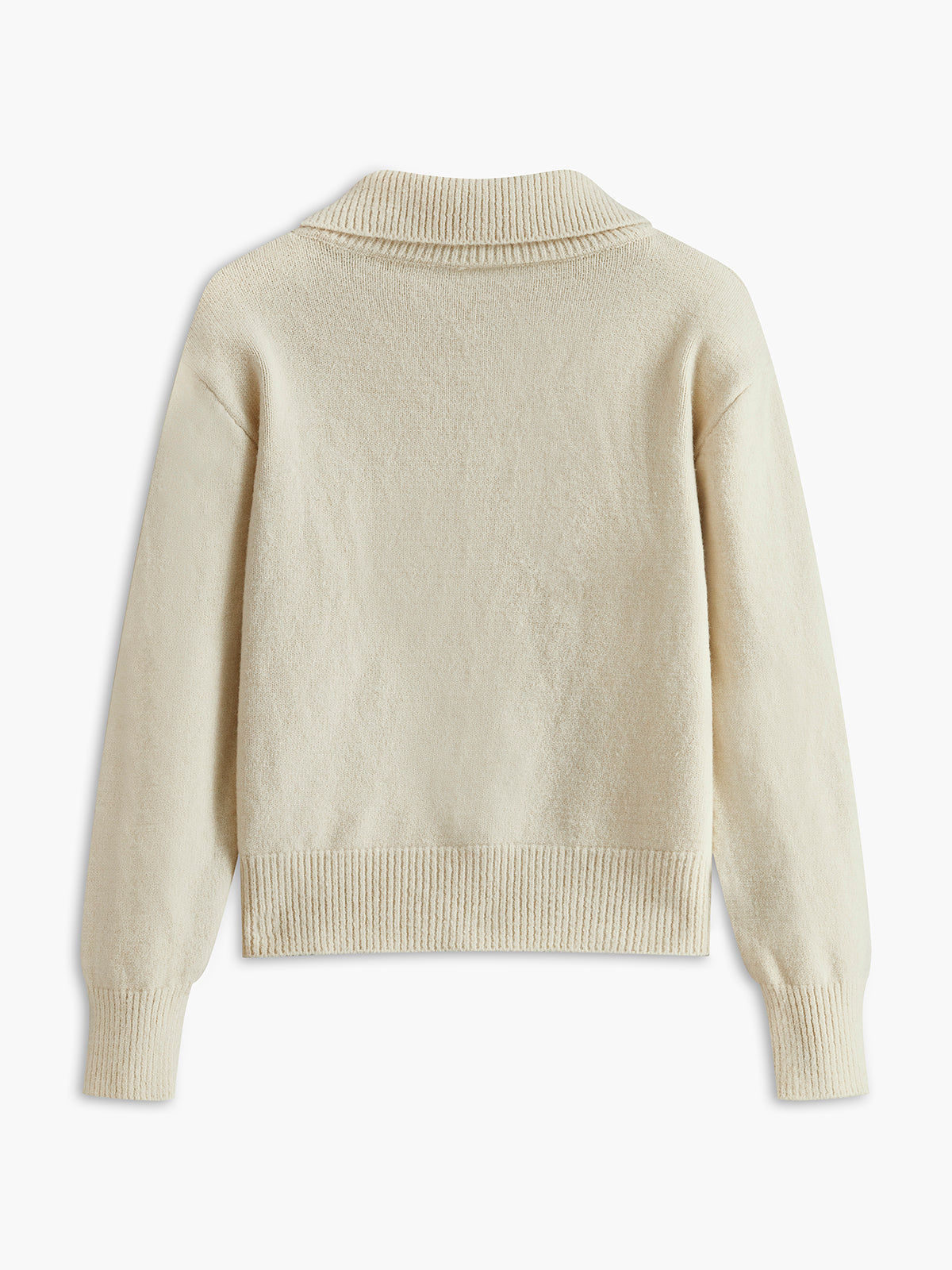 Balıkçı Yaka Kontrast Düğmeli Hırka