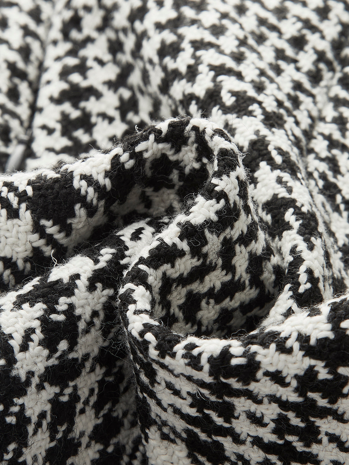 Yün Karışımlı Kareli Mini Etek