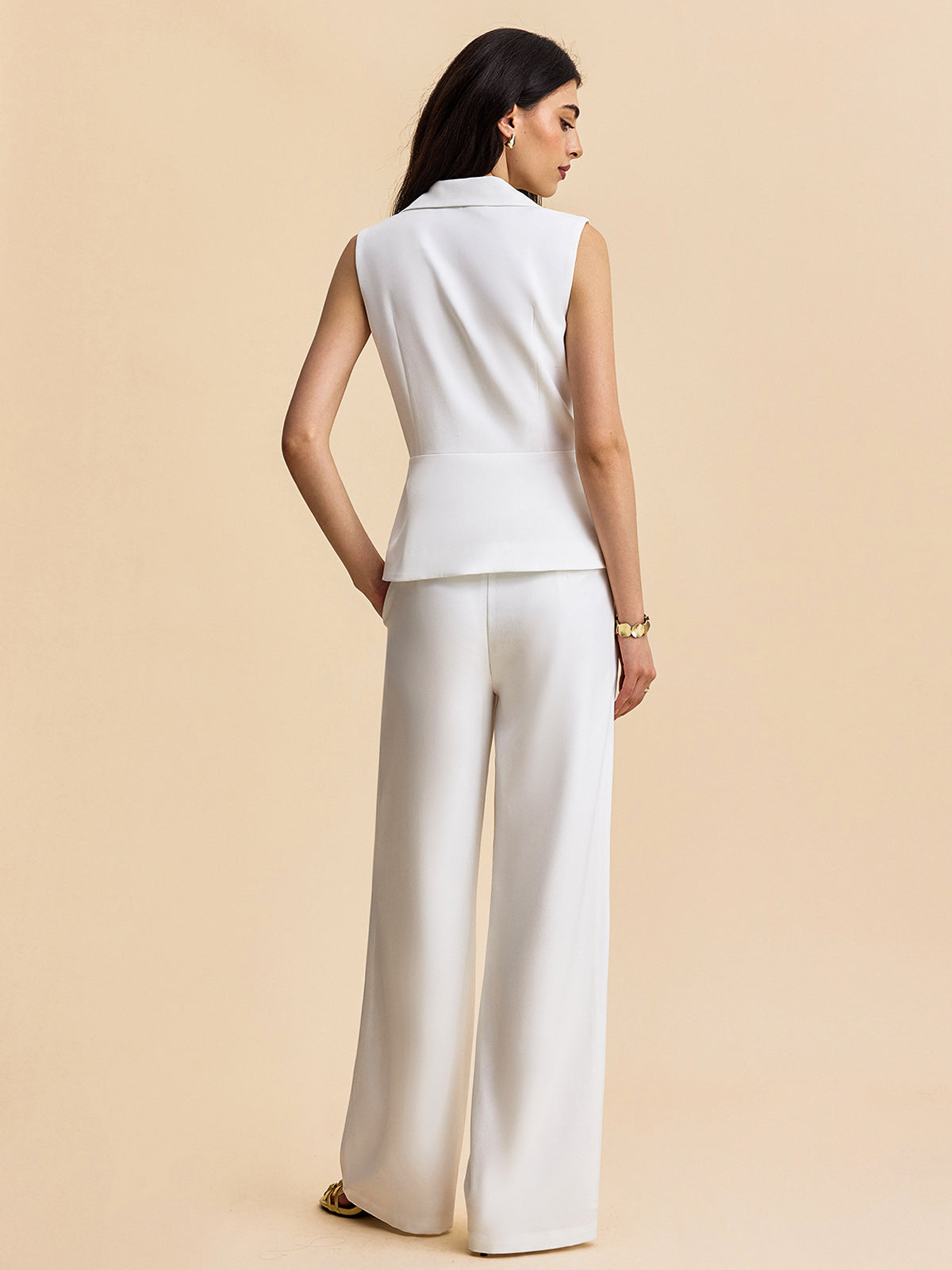 Cepli Düğmeli Kolsuz Pantolon Takımı