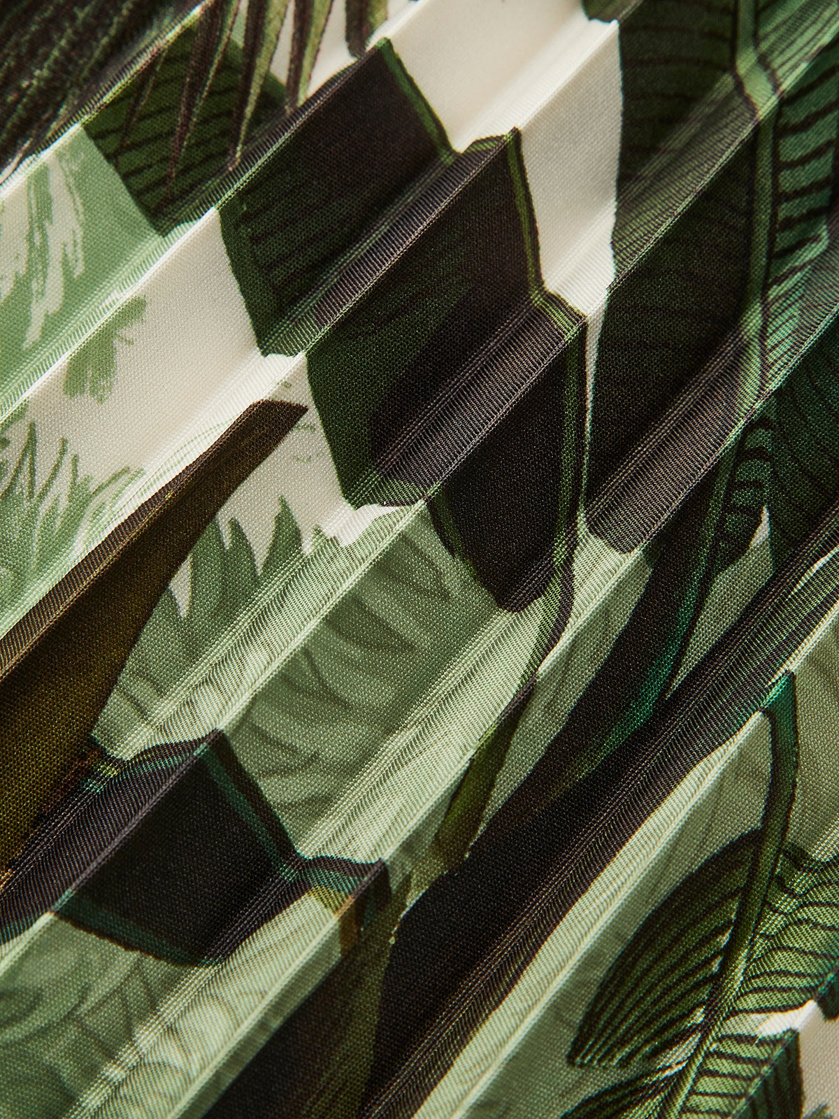 Boho Desenli Orta Bel Büyük Boy Pileli Fermuarlı Etek