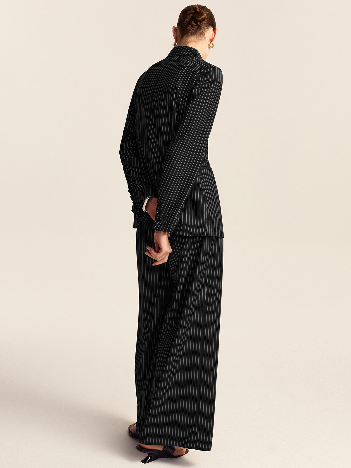 Çizgili Kruvaze Blazer