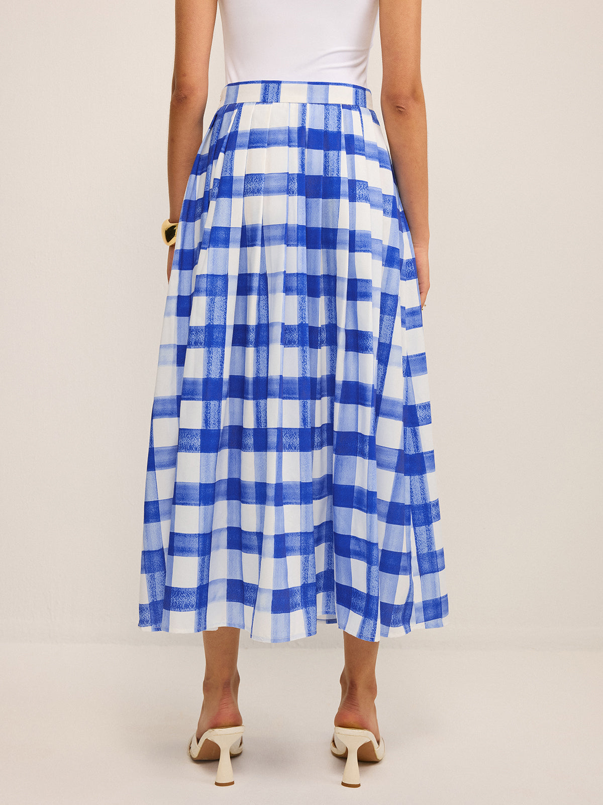 Cepli Gingham Midi Etek