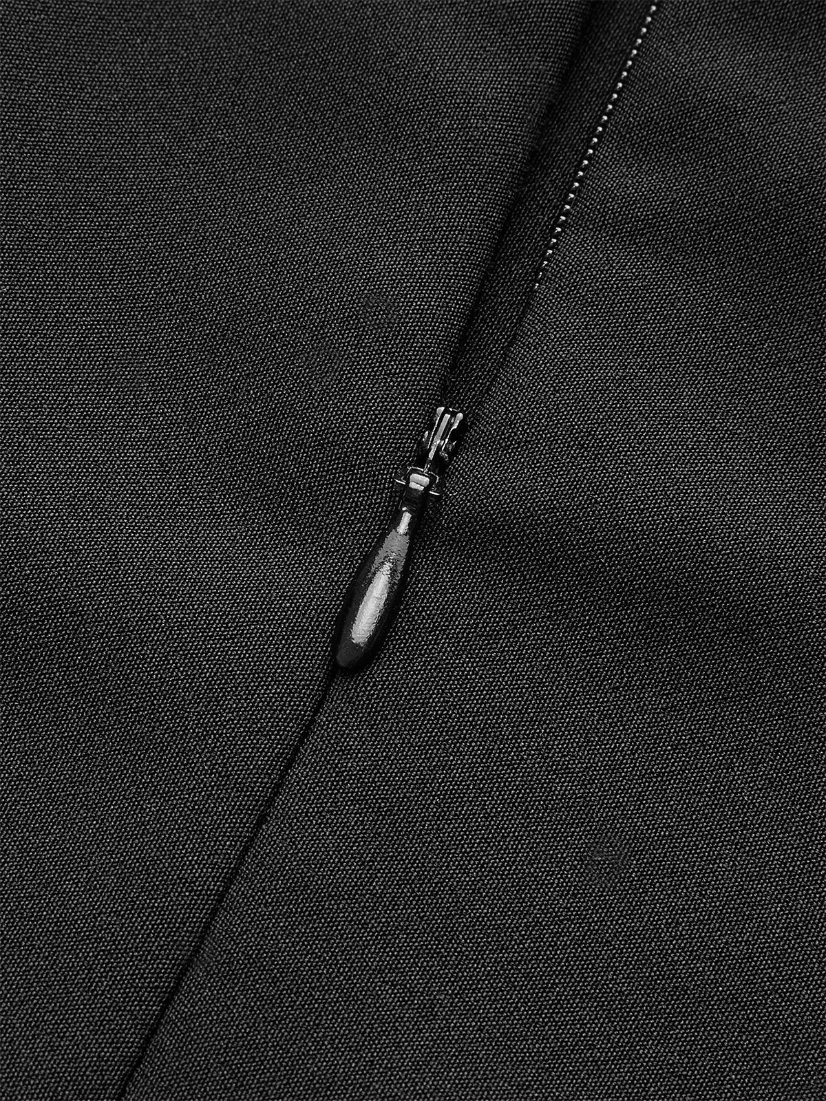 Metal Düğmeli Askılı Elbise