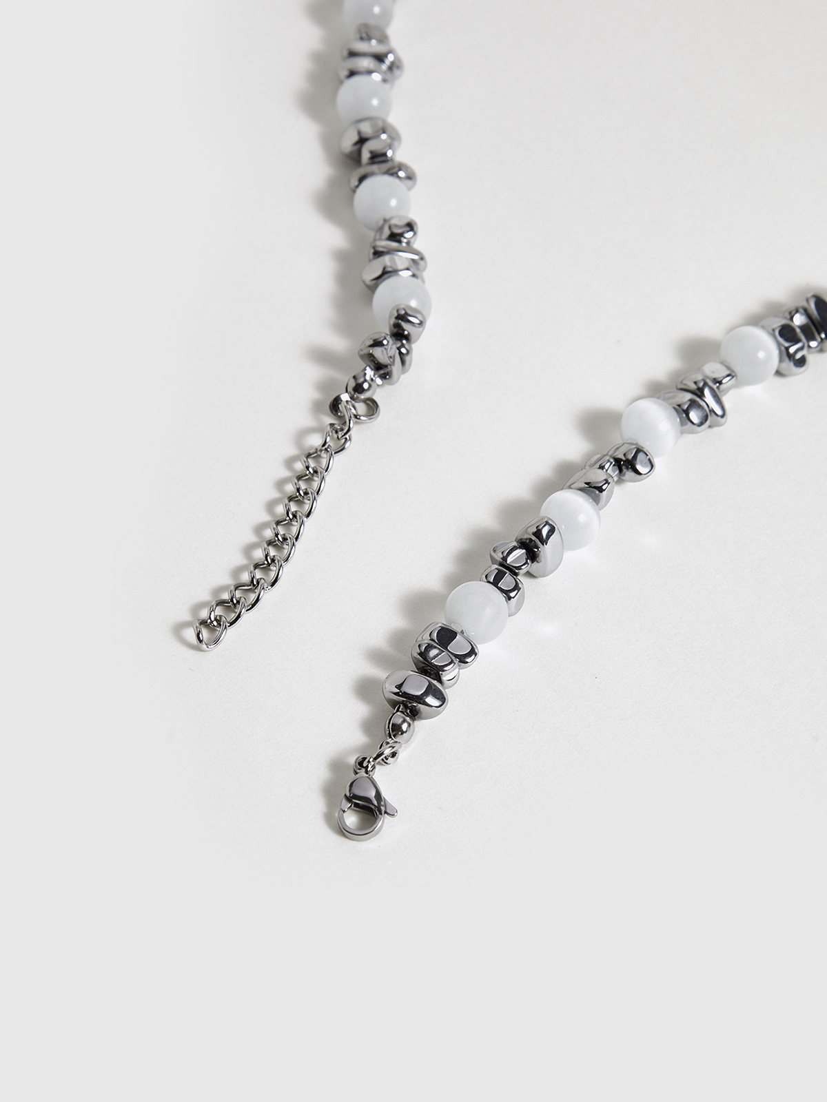 İnci ve Gümüş Boncuklu Gerdanlık Kolye