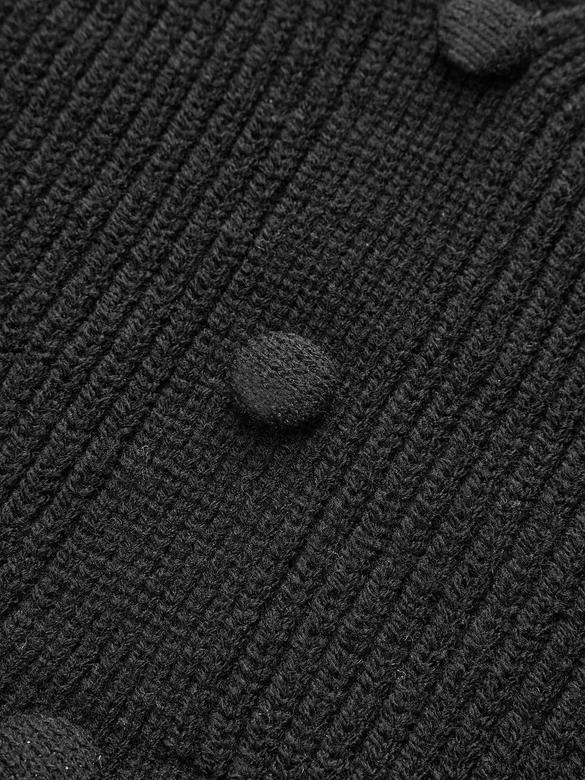 Düğmeli V Yaka Örgü Peplum Yelek