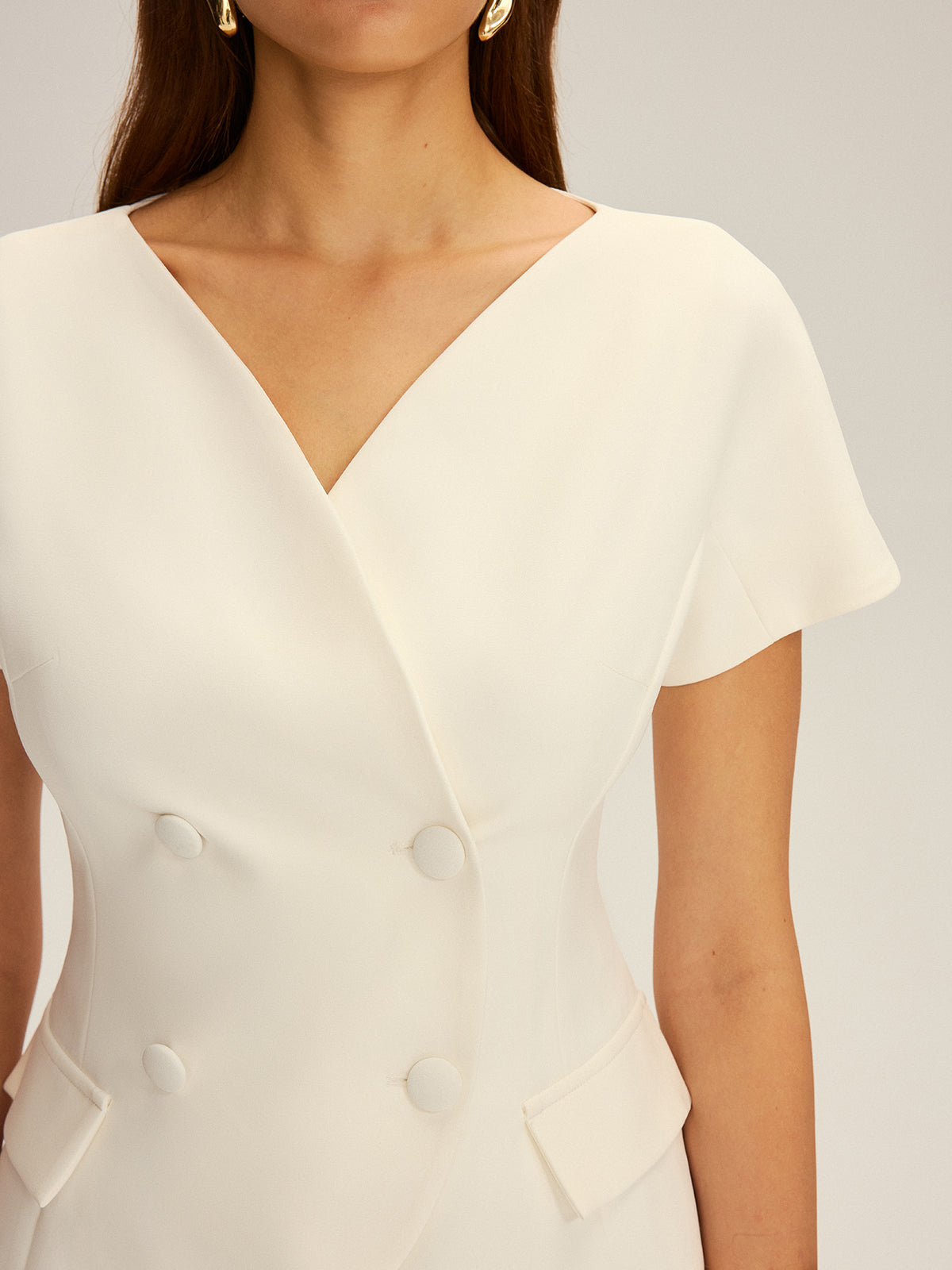 Kruvaze Kısa Kollu Blazer