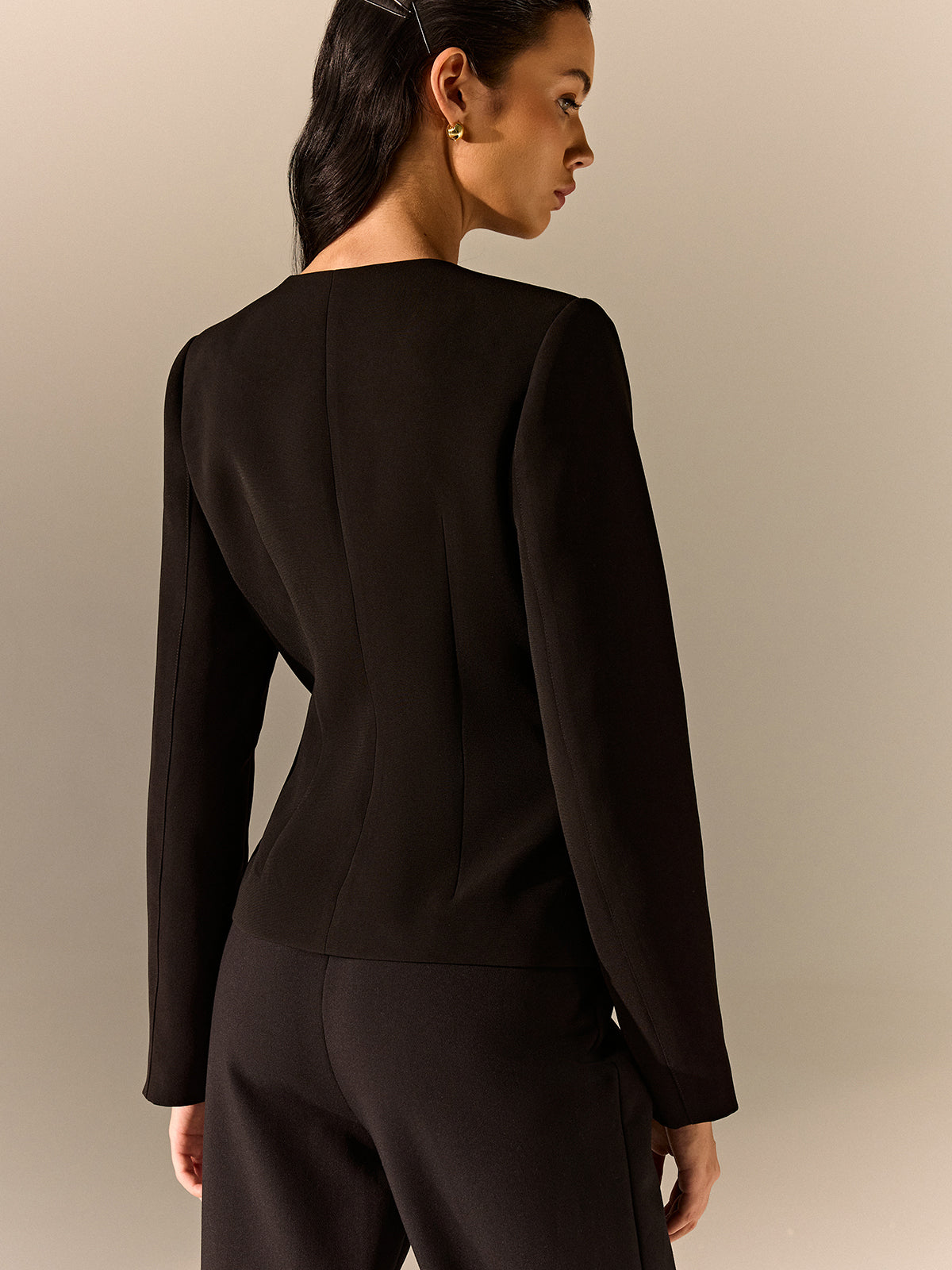 Metal Detaylı Özel Dikim Blazer