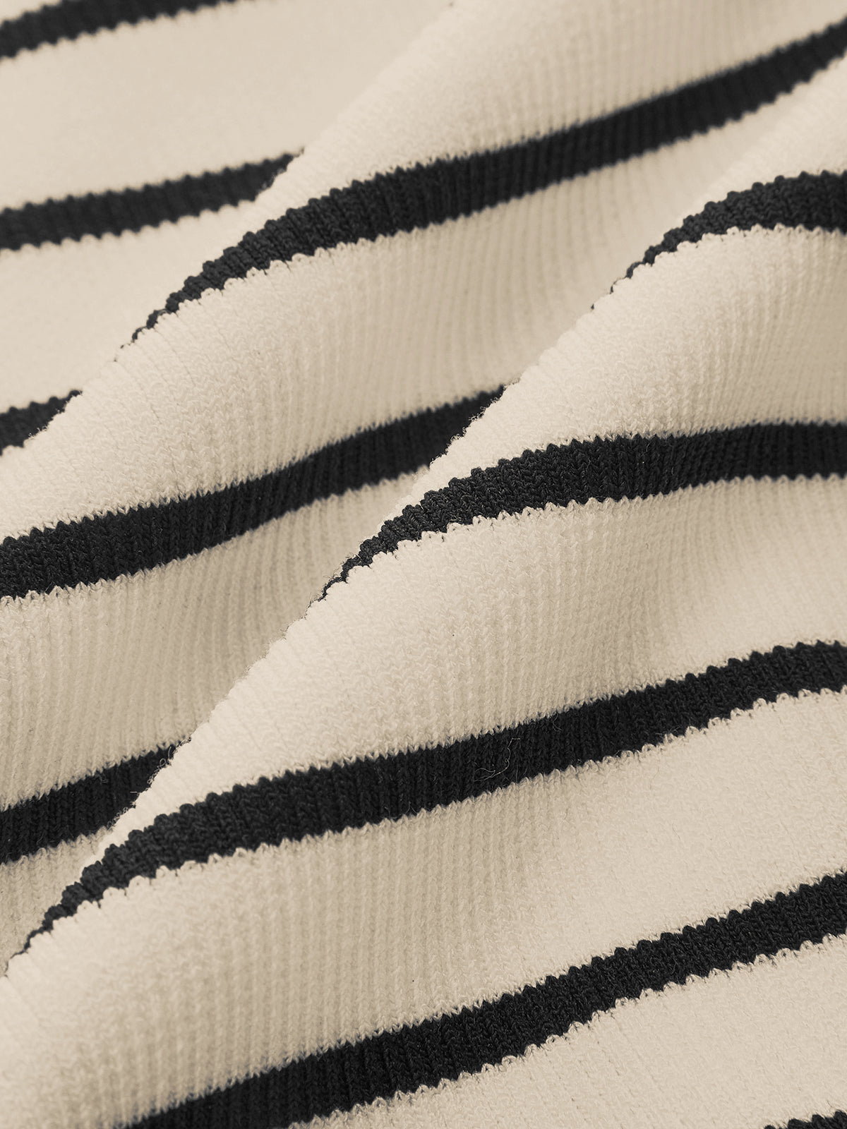 Çizgili Kısa Kollu Polo Yaka Örgü Hırka