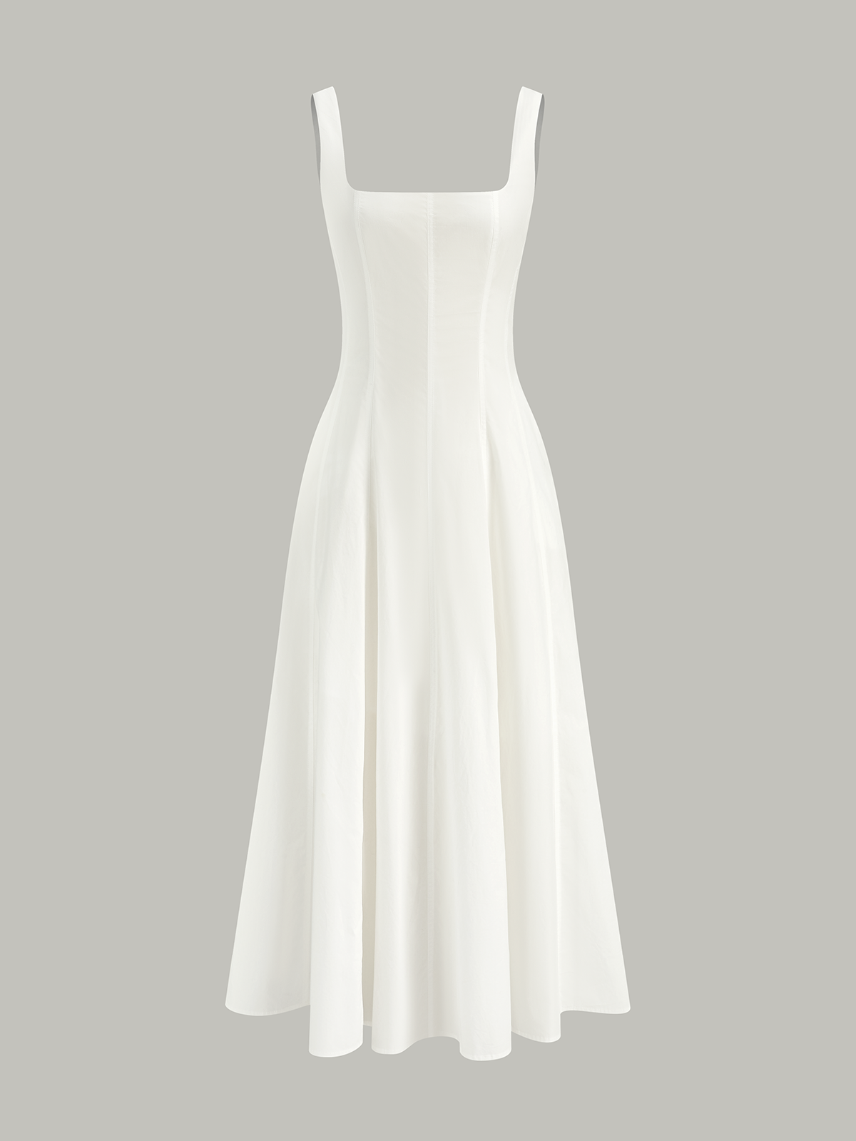 Bağcıklı Sırtlı Pamuklu Maksi Elbise