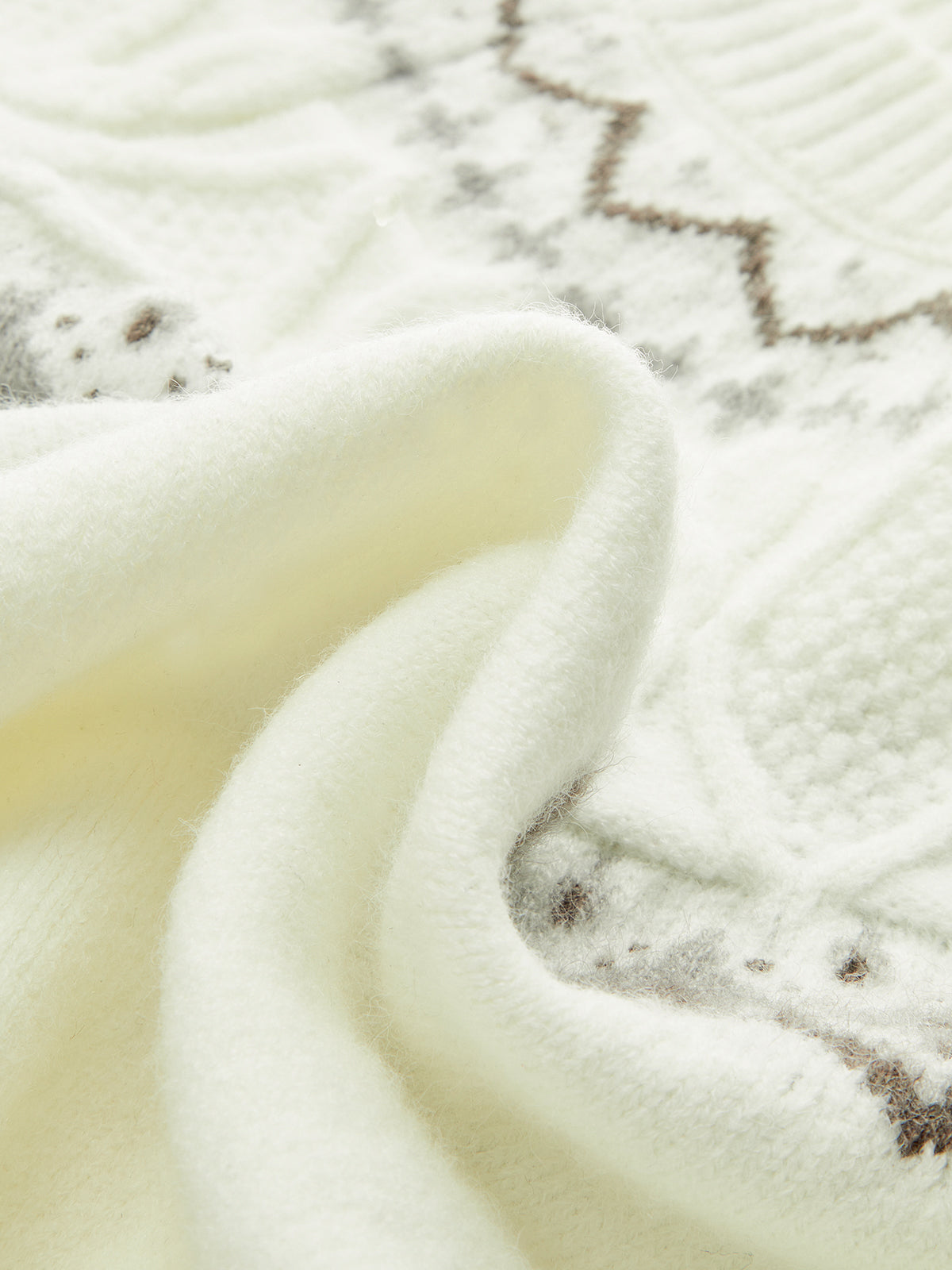 Fair Isle Desenli Kısa Kollu Örgü Üst