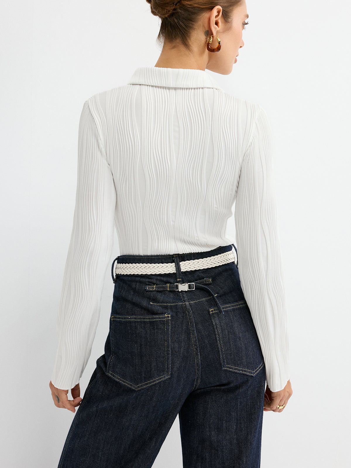 Dokulu Düğmeli Gömlek