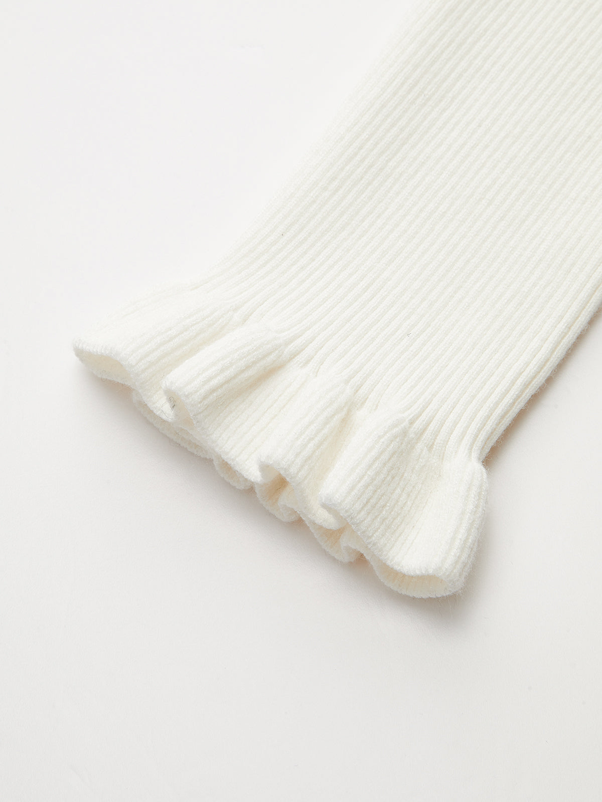 Fırfırlı Manşetli Renk Bloklu Yaka Örgü Üst