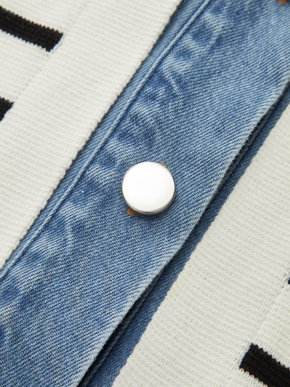 Kot Panel Çizgili Örme Gömlek