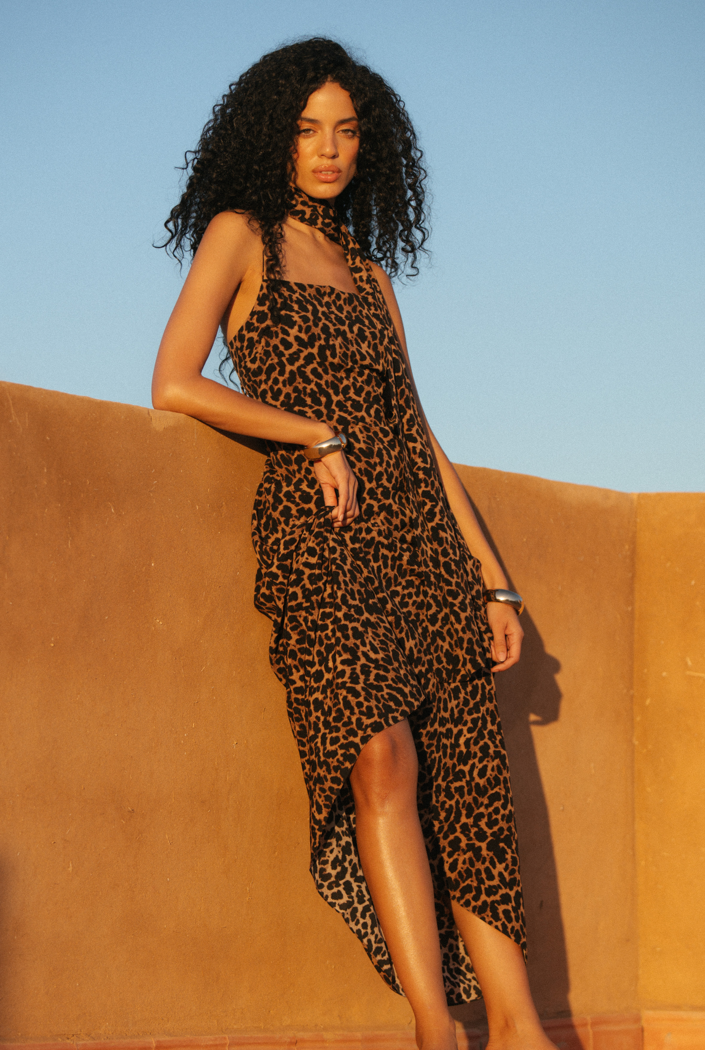 St Tropez Elbise - Leopar Desen
