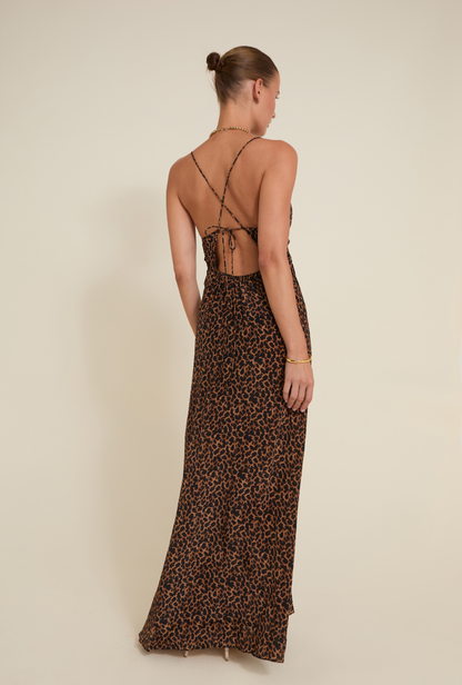 St Tropez Elbise - Leopar Desen