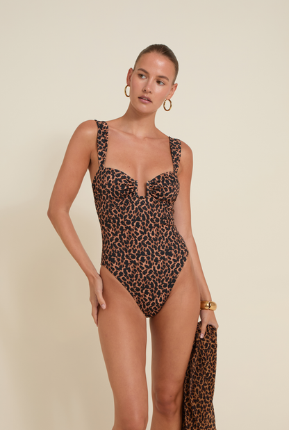 Cannes Tek Parça Mayo - Leopar Desen