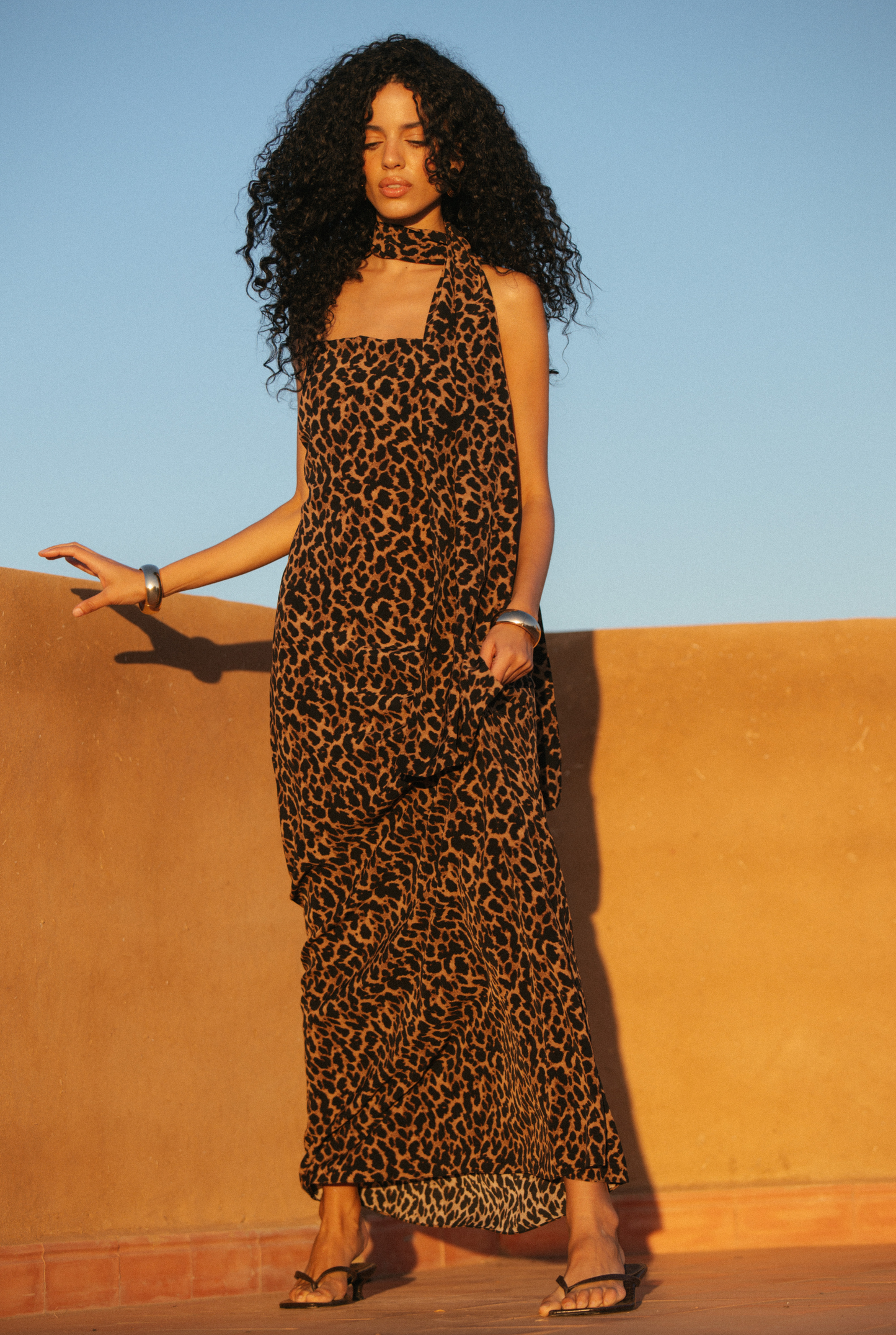 St Tropez Elbise - Leopar Desen