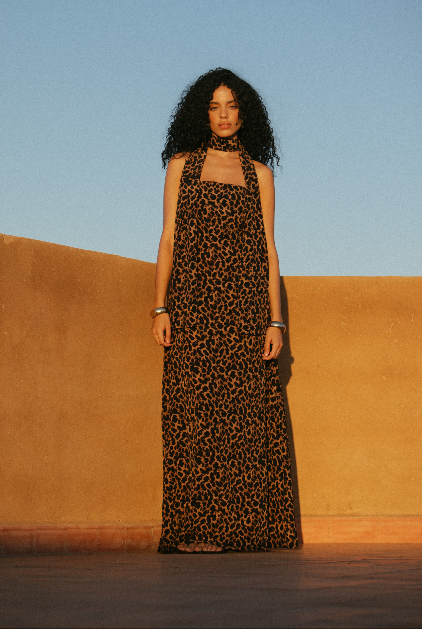 St Tropez Elbise - Leopar Desen