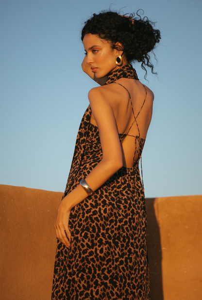 St Tropez Elbise - Leopar Desen