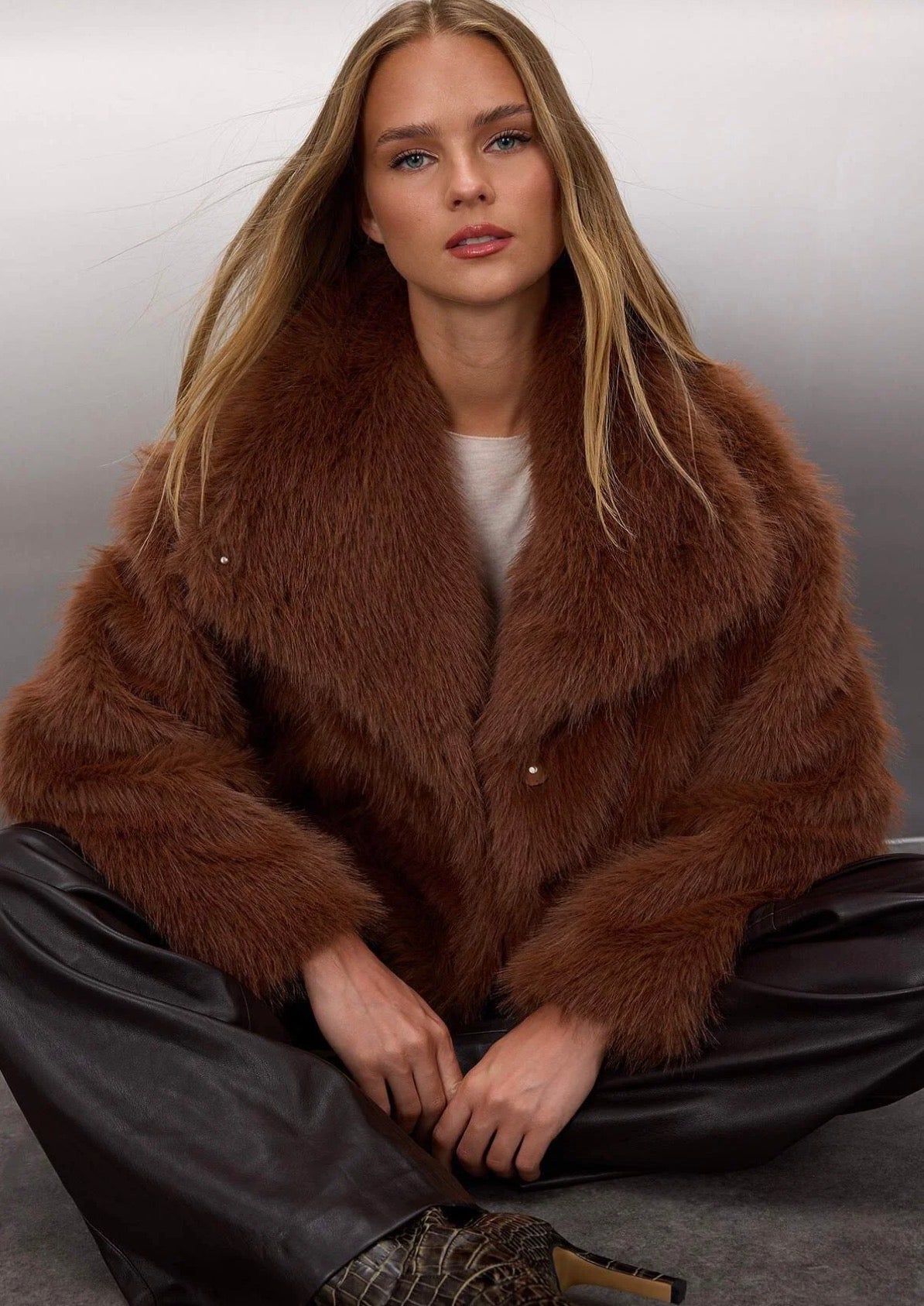 SORÉN Mocha Luxe Vegan Kürk Ceket