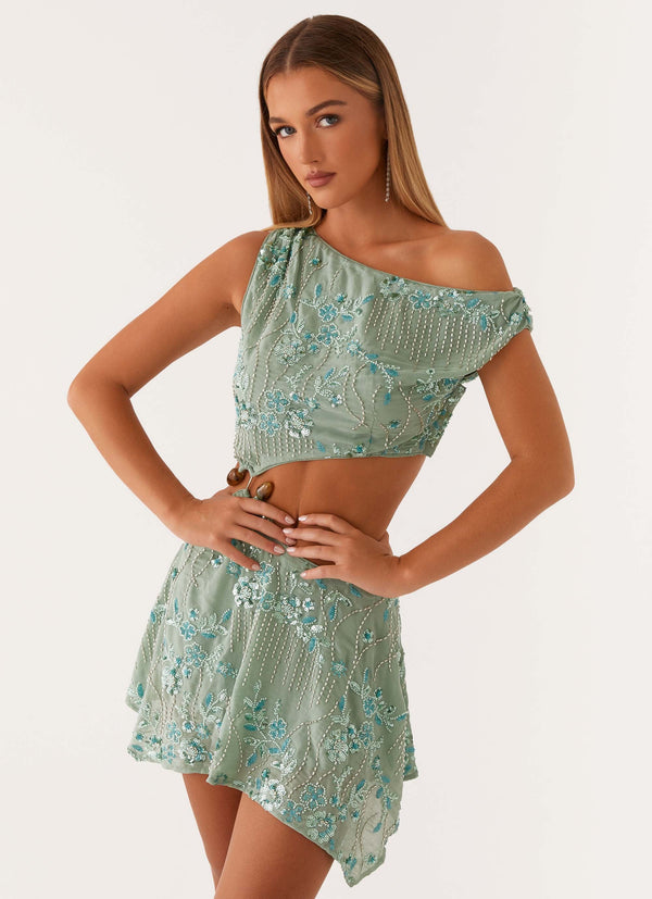 Aletta Payet Mini Elbise - Mint