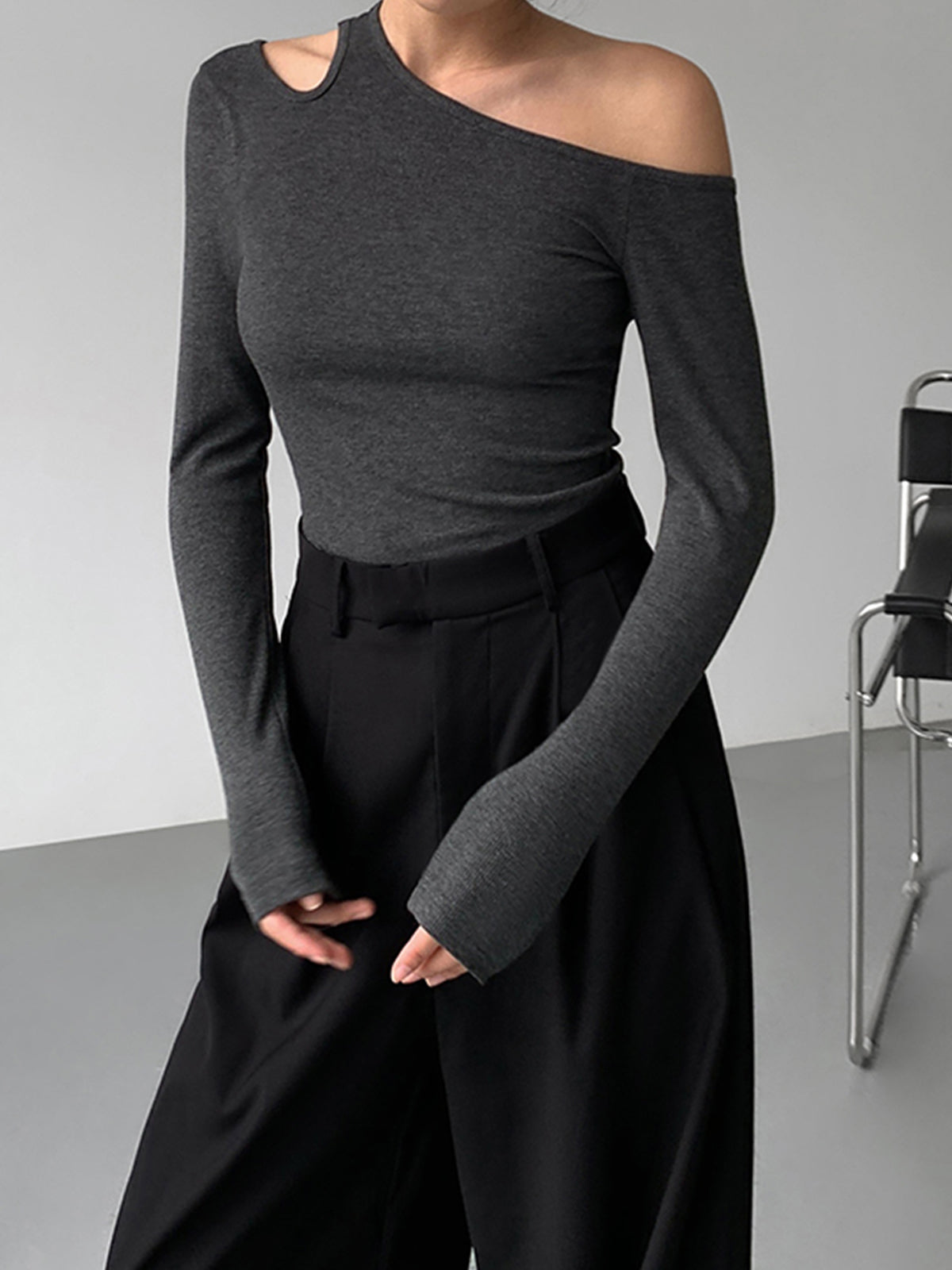 Slinky Kesikli Örgü Üst