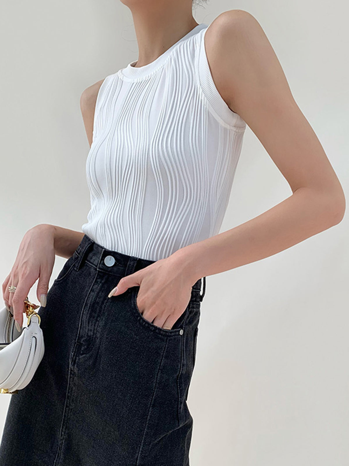 Düz Dalgalı Dokulu Atlet