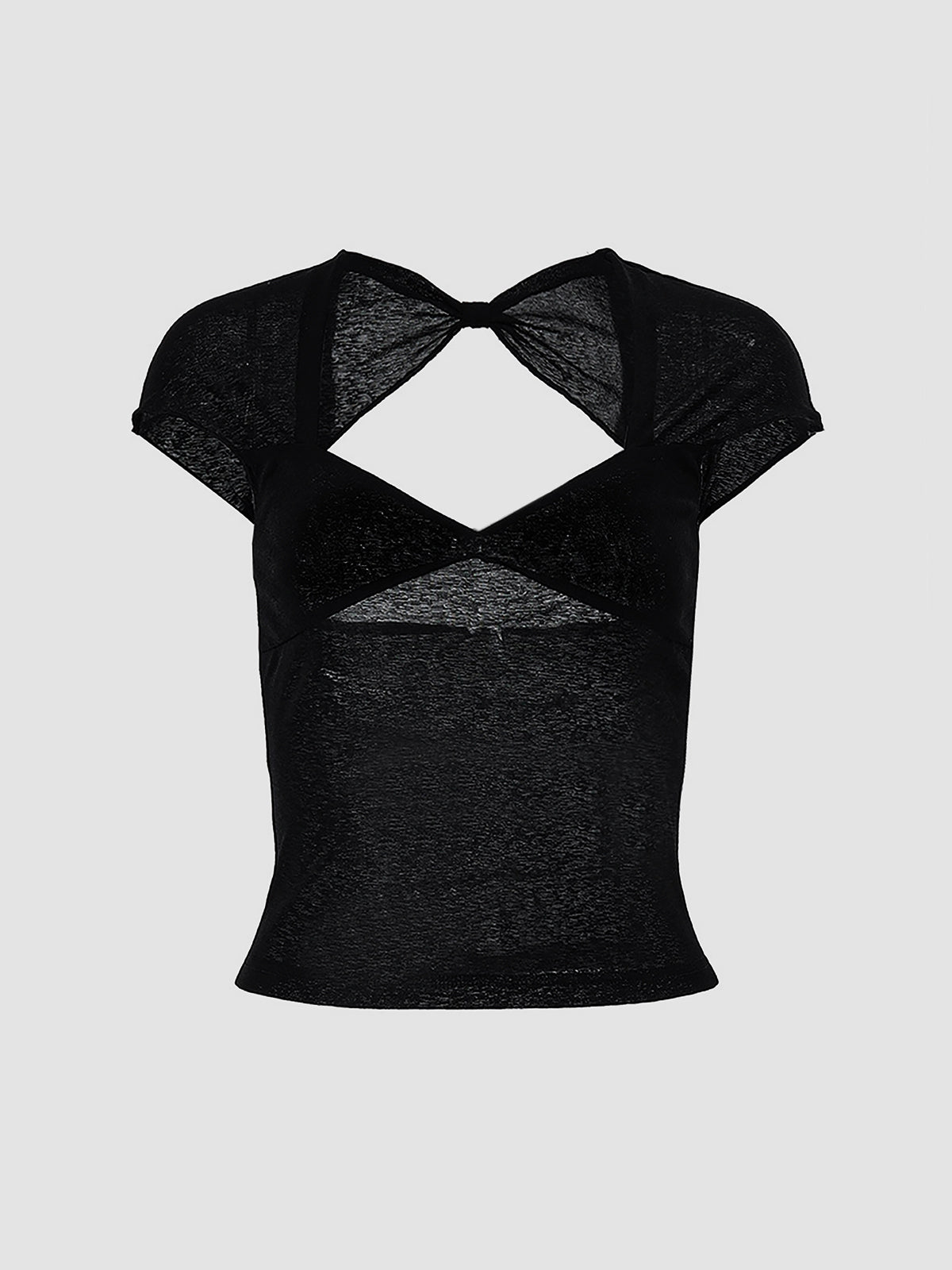 Yarı Şeffaf File Açık Sırtlı Tişört