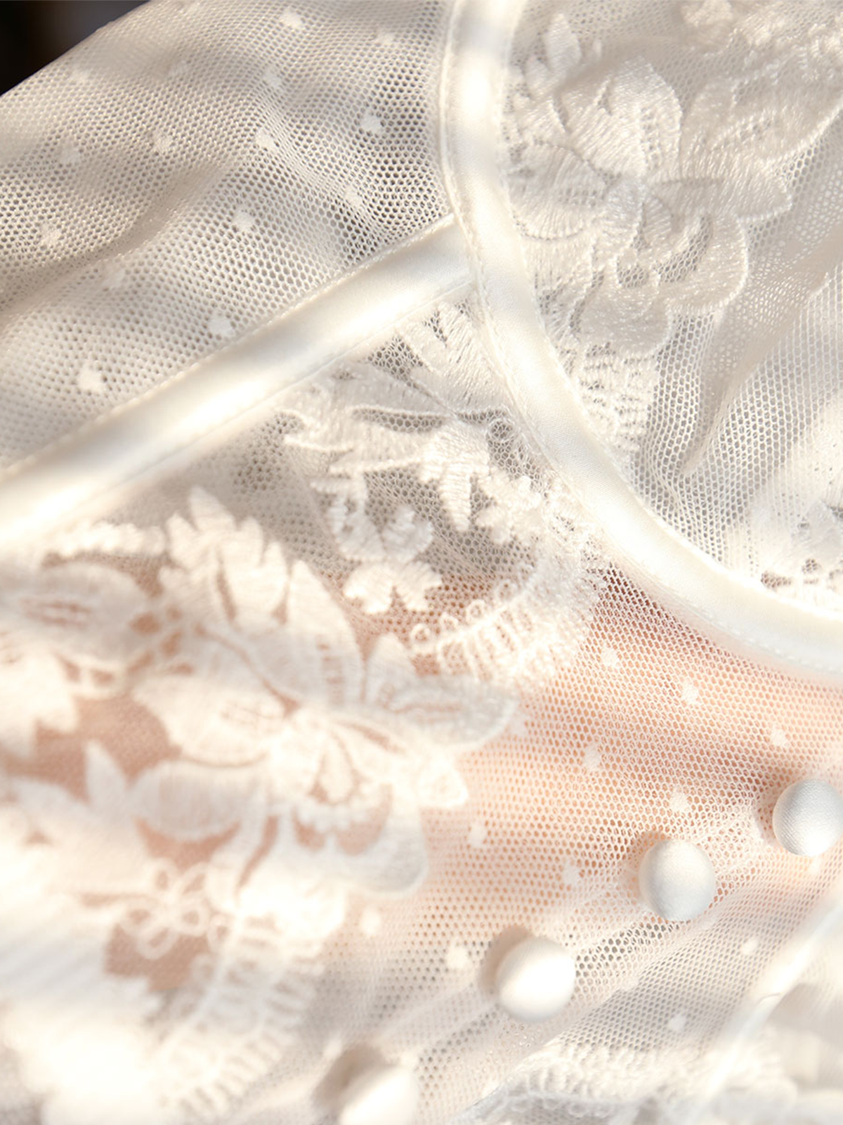 Çiçekli Şeffaf Dantel File Korse Kısa Üst