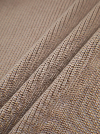 Kestane Halter Kaburga Örgü Üst