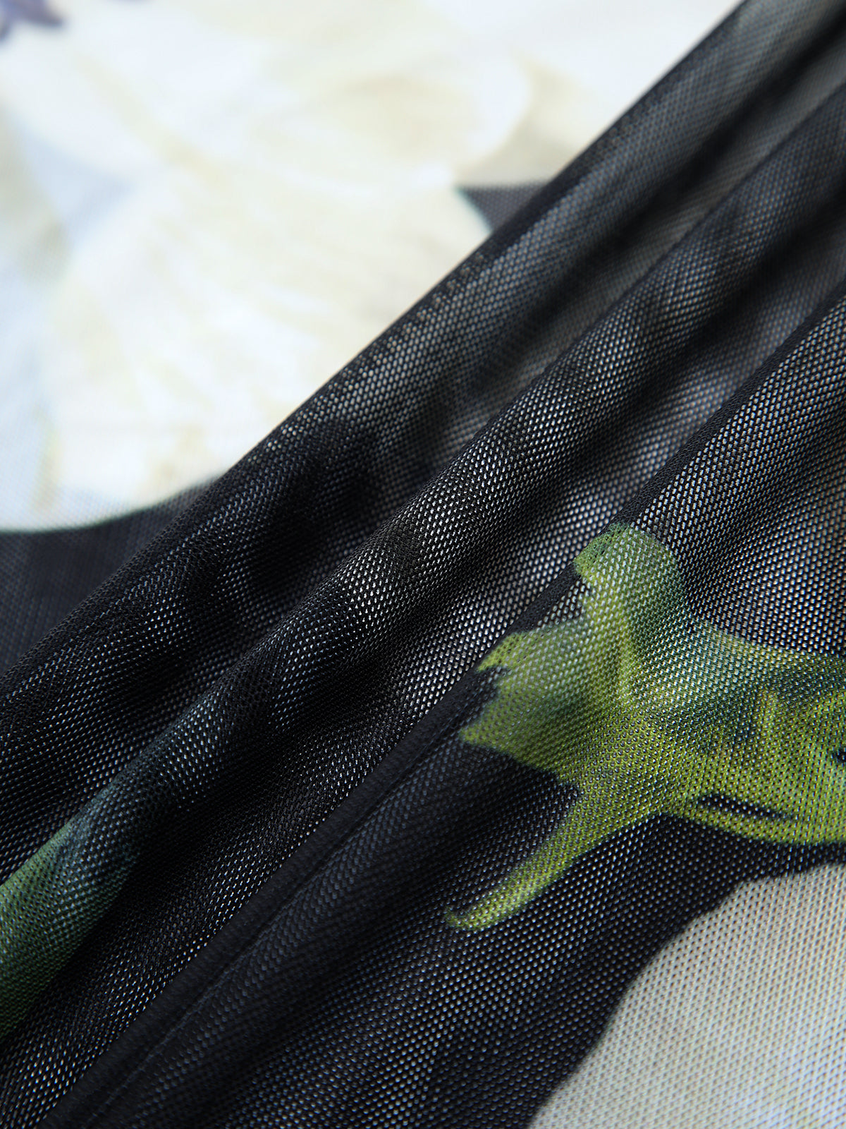 Gardenya Çiçekli File Pileli Tüp Midi Elbise