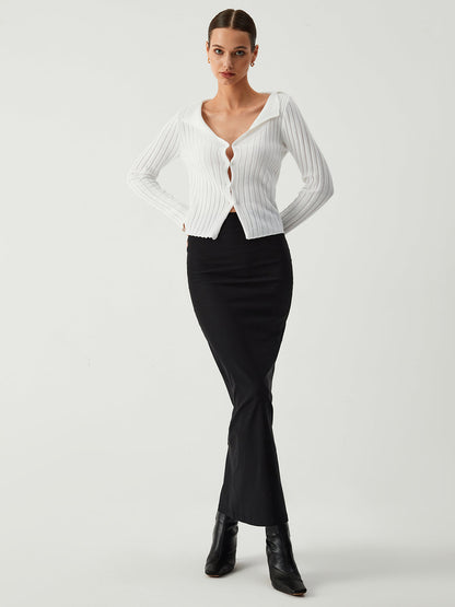 Kar Tanesi Açık Yaka Hırka