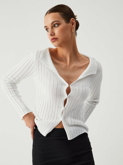 Kar Tanesi Açık Yaka Hırka