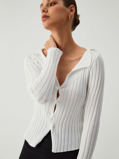 Kar Tanesi Açık Yaka Hırka